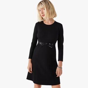 NEW KATE SPADE Sequin Bow Waist Ponte Dress in Black S Cocktail Party Holiday